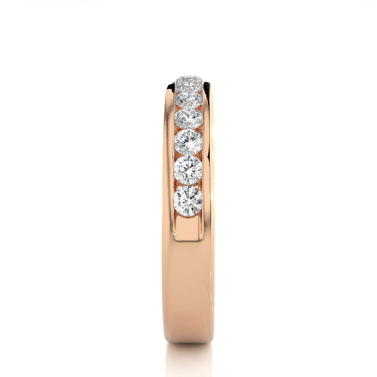 Classic Diamond Moissanite Lab Vermeil Wedding Band Ring