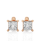 Vermeil Princess Cut Moissanite Lab Diamond Stud Earrings