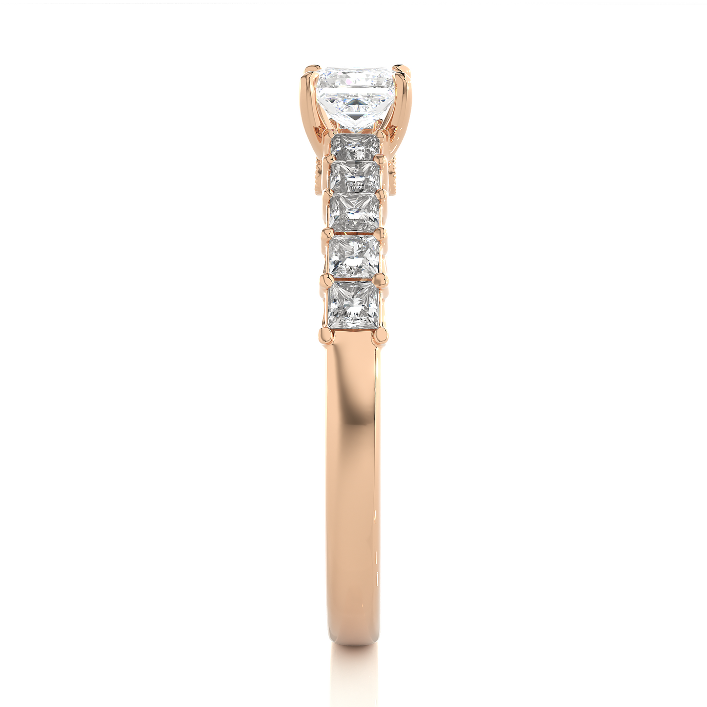 Vermeil Princess Moissanite / Lab Grown Diamond Engagement Ring