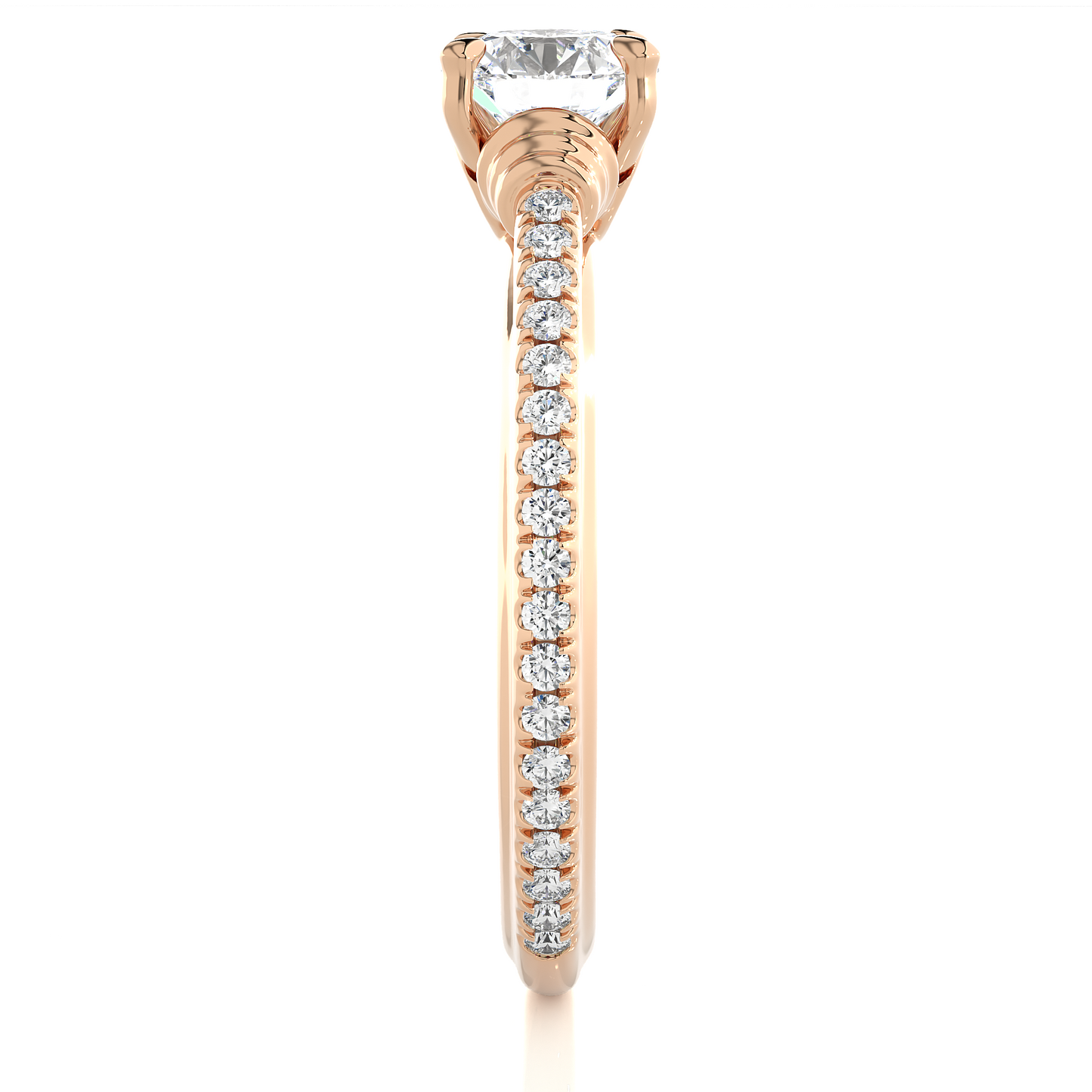 Classic Vermeil Moissanite Lab Diamond Engagement Ring