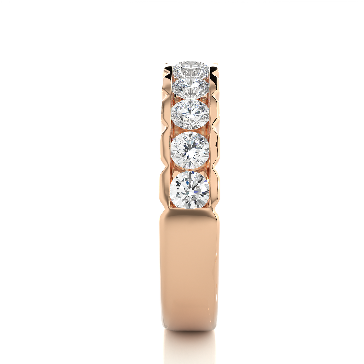 Scalloped Round Eternity Wedding Band Gold Vermeil Ring