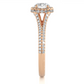 Luxury Split Shank Halo Moissanite Lab Diamond Vermeil Ring