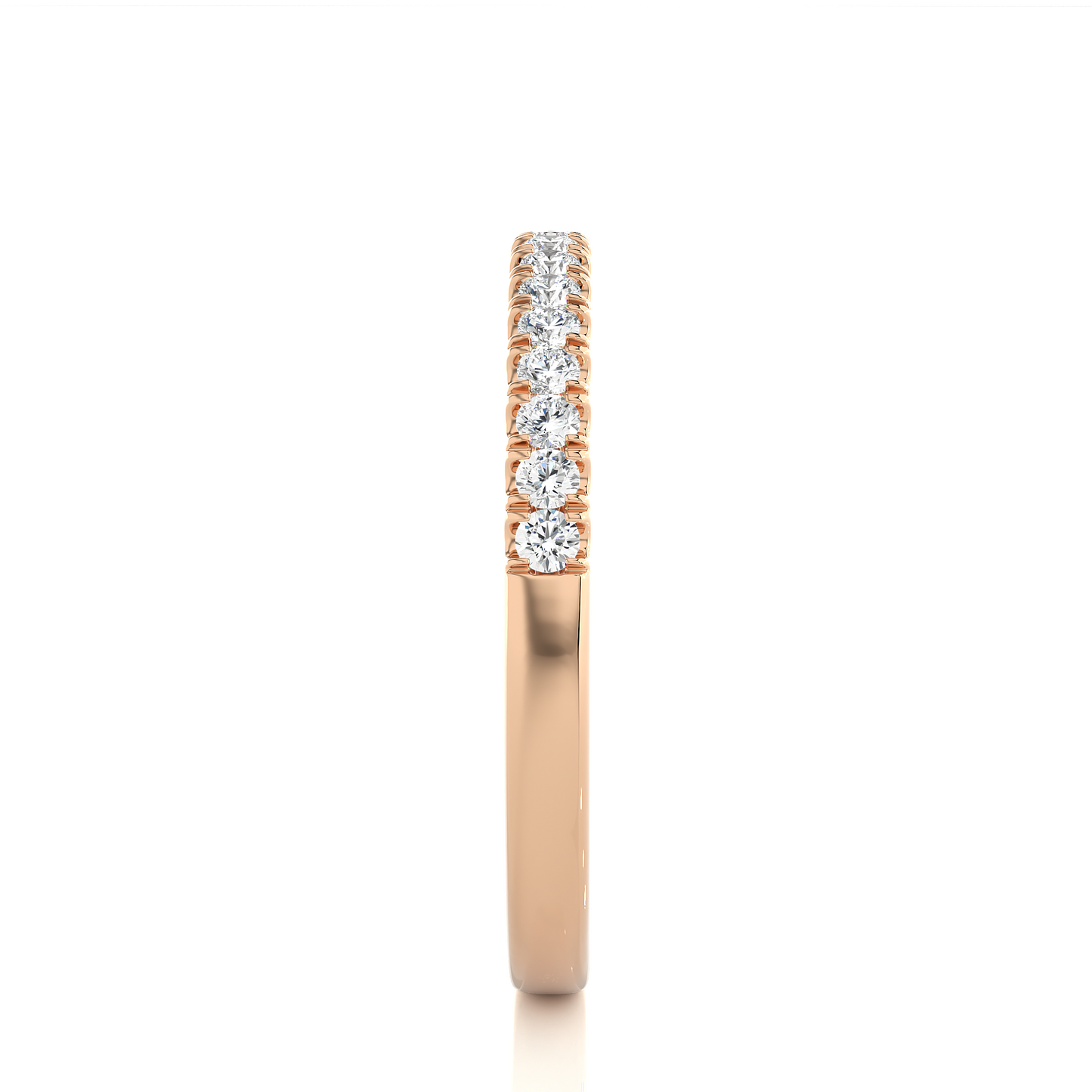Dainty Half Eternity Moissanite Lab Diamond Vermeil Ring