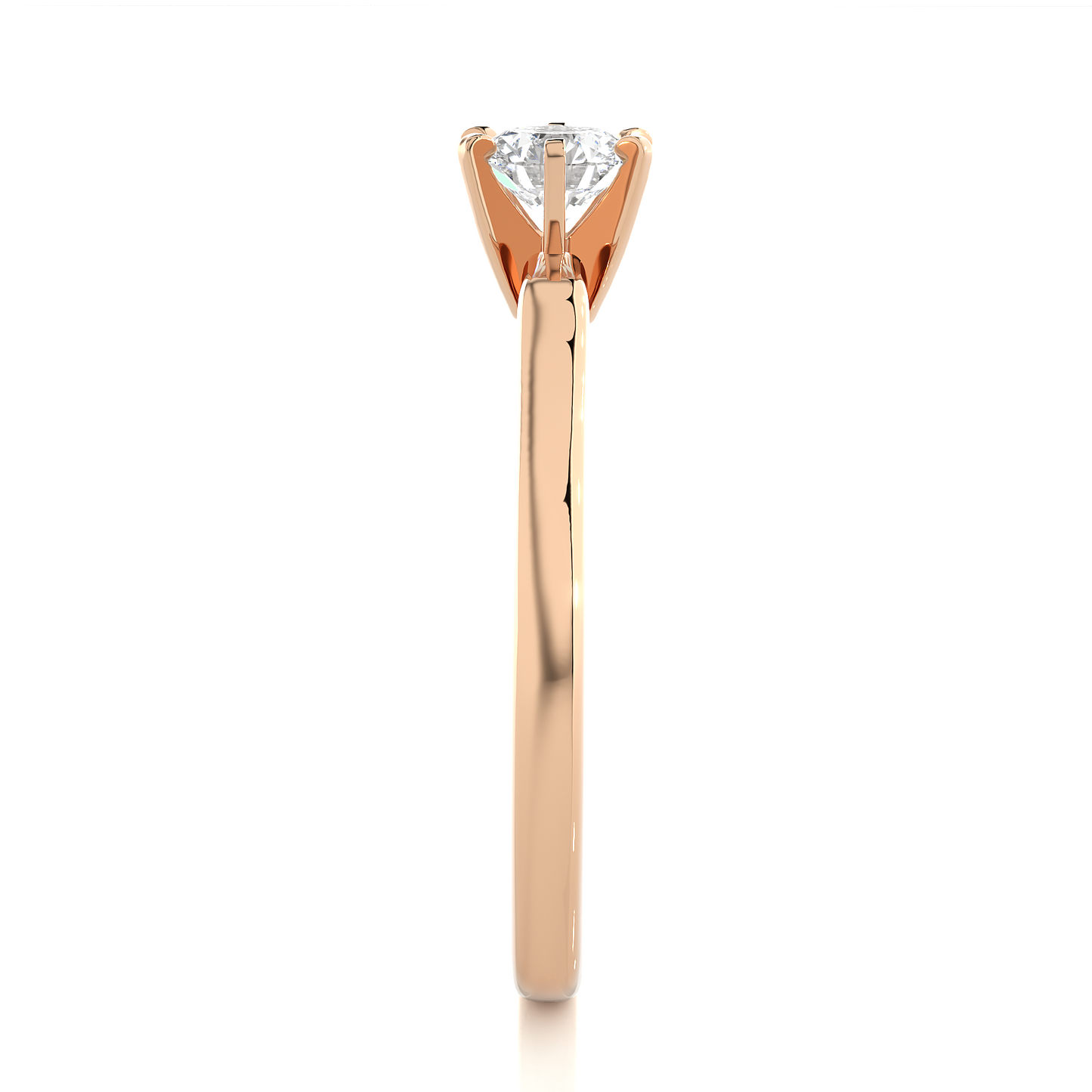 Minimalist Round Vermeil Moissanite Lab Diamond Engagement Ring