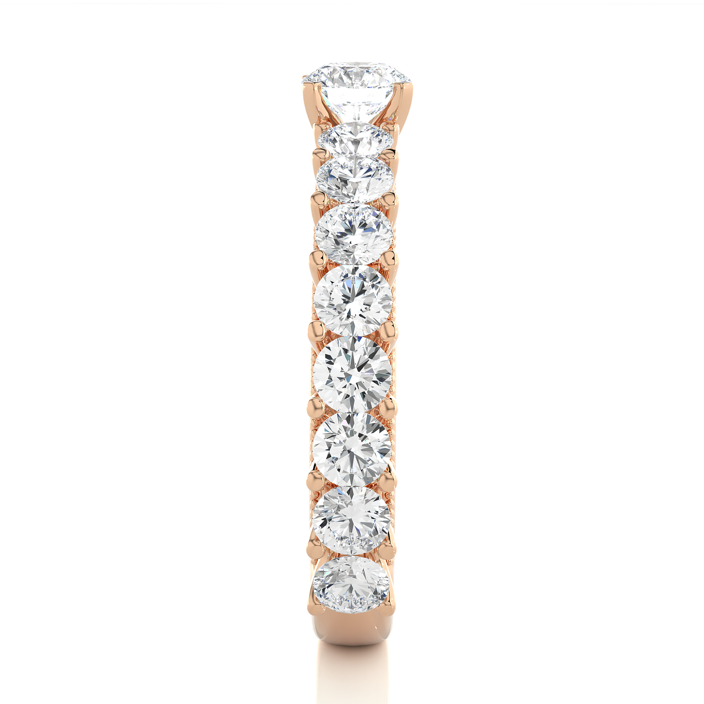 Vermeil Round Moissanite Lab Diamond Eternity Engagement Ring