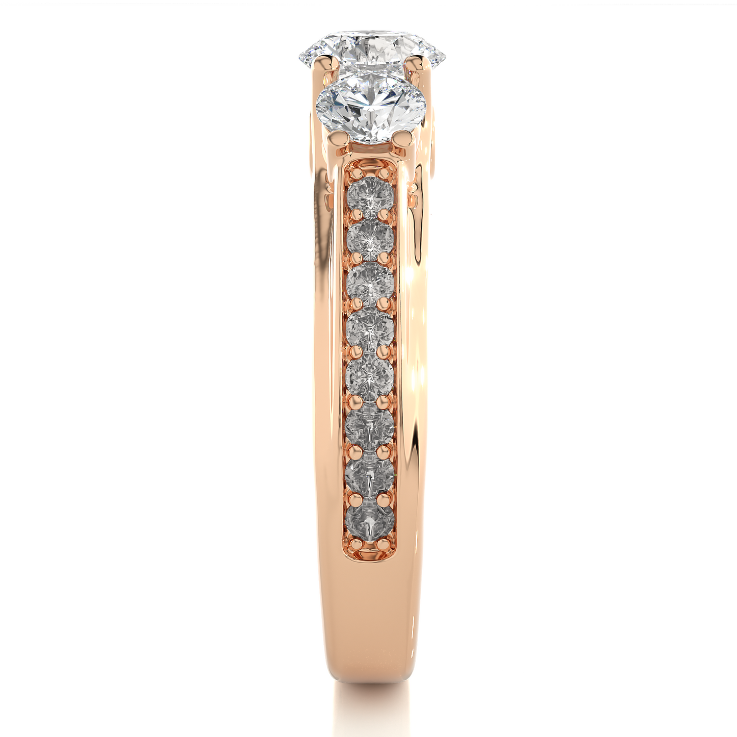 Three Stone Lab Grown Diamond Engagement Ring