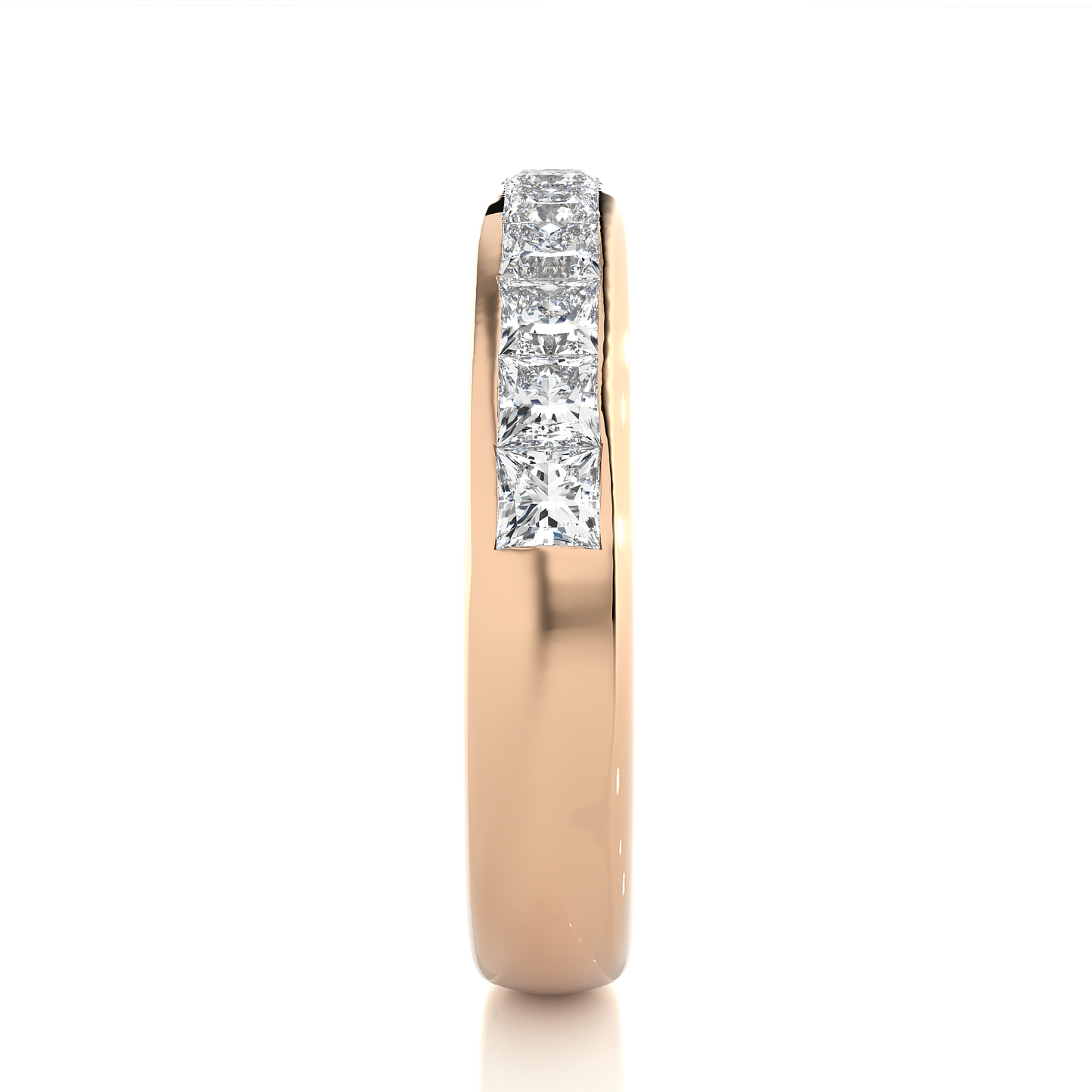 Princess Diamond Vermeil Classic Wedding Band Ring