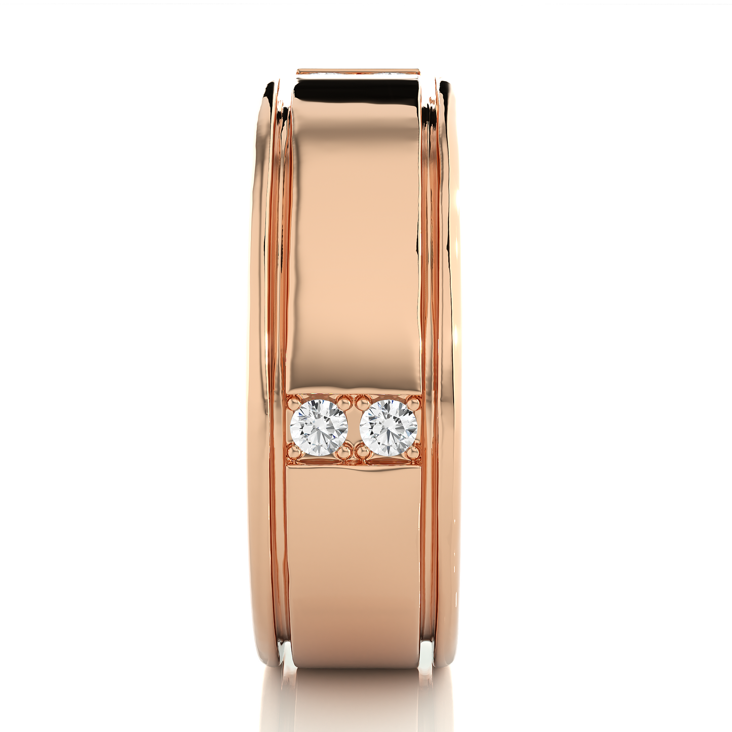 Men’s Gold Lab Diamond Classic Wedding Band