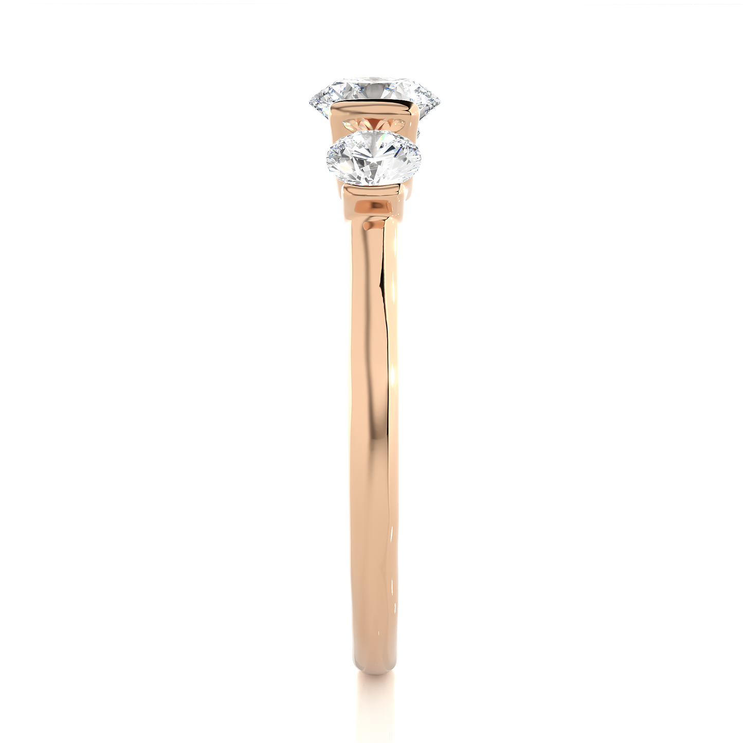 Lab Grown / Moissanite Diamond Three Stone Engagement Ring