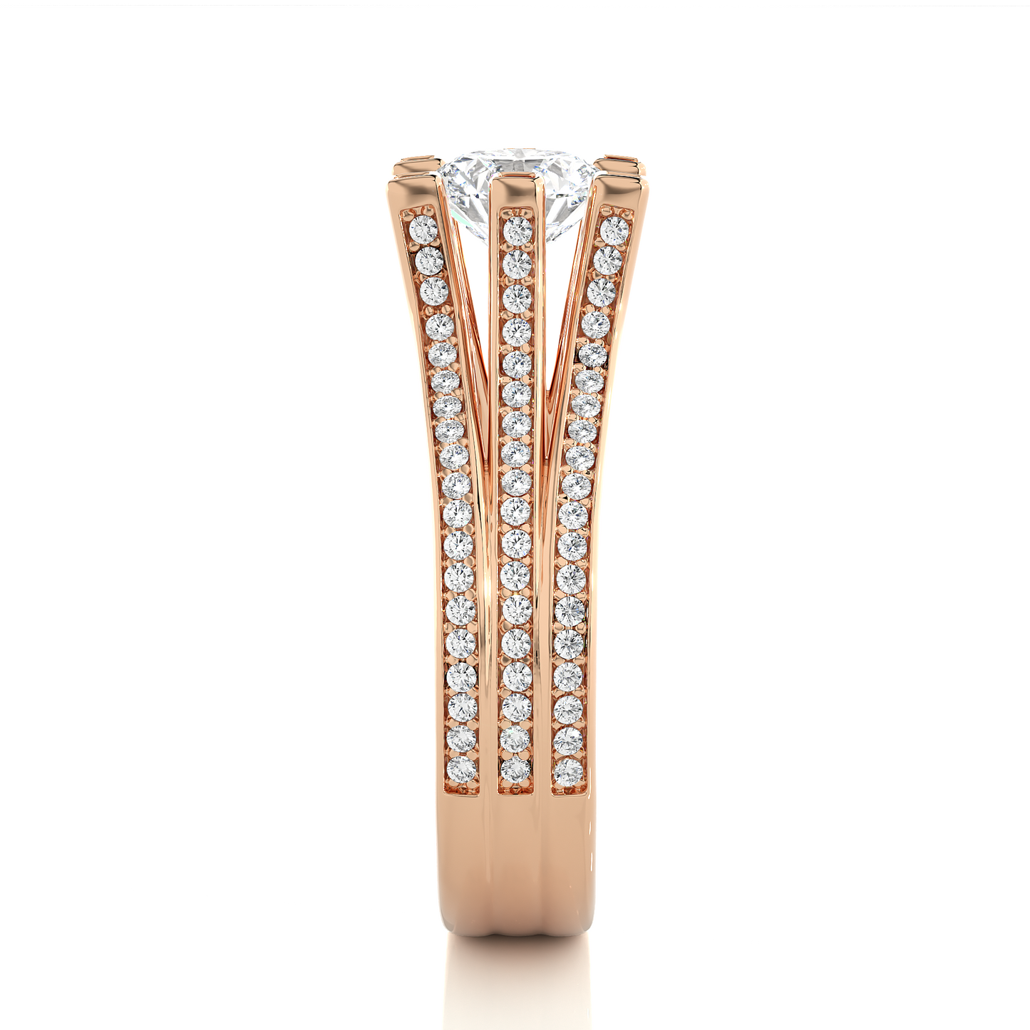 Bold Multi Row Moissanite Lab Diamond Vermeil Statement Ring