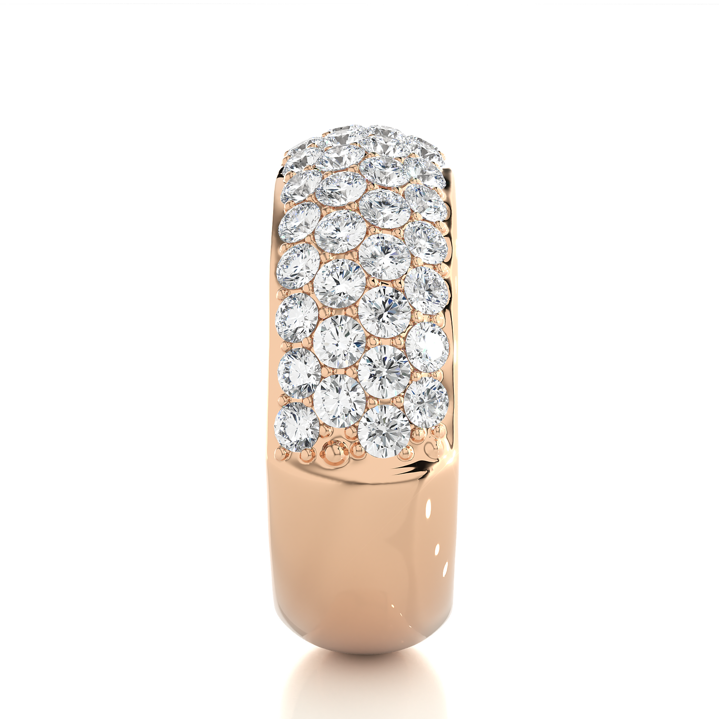 Luxury Pave  Lab Moissanite Diamond Wedding Band Vermeil Ring