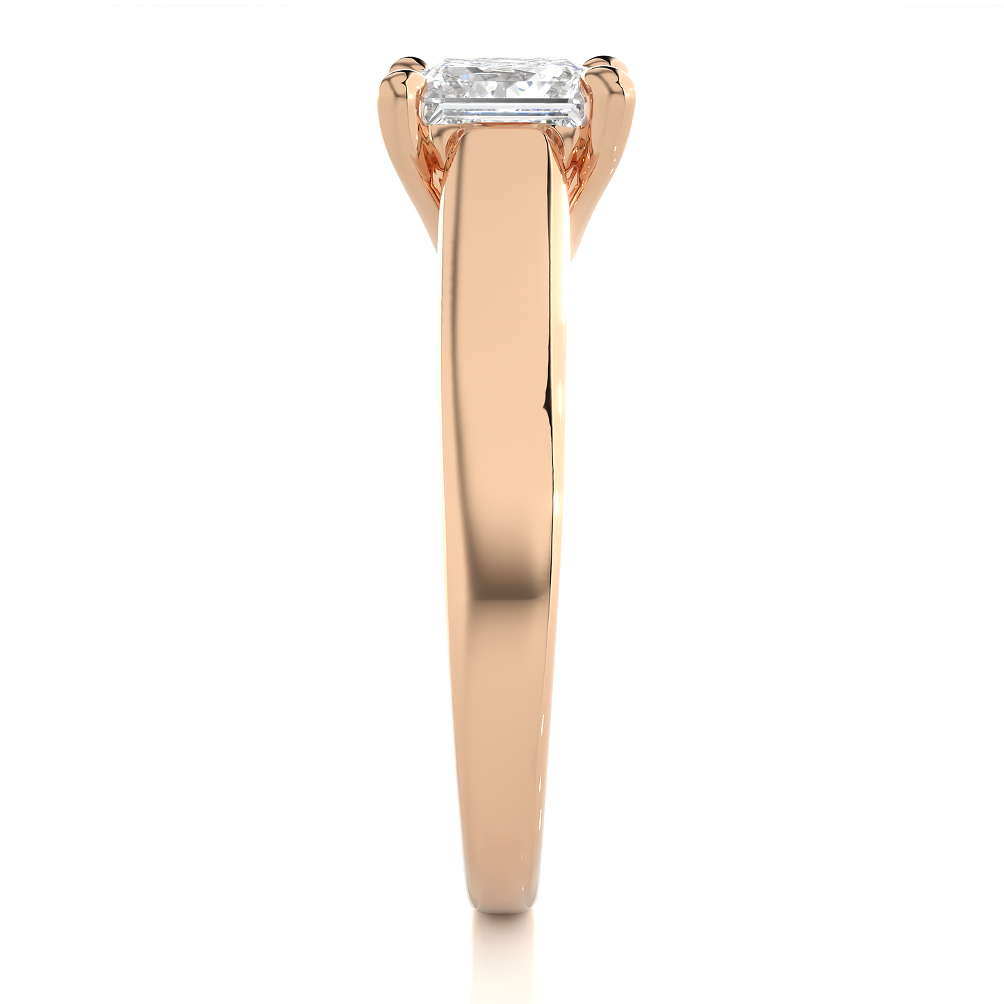 Lab Grown Diamond Moissanite Solitaire Princess Cut Ring