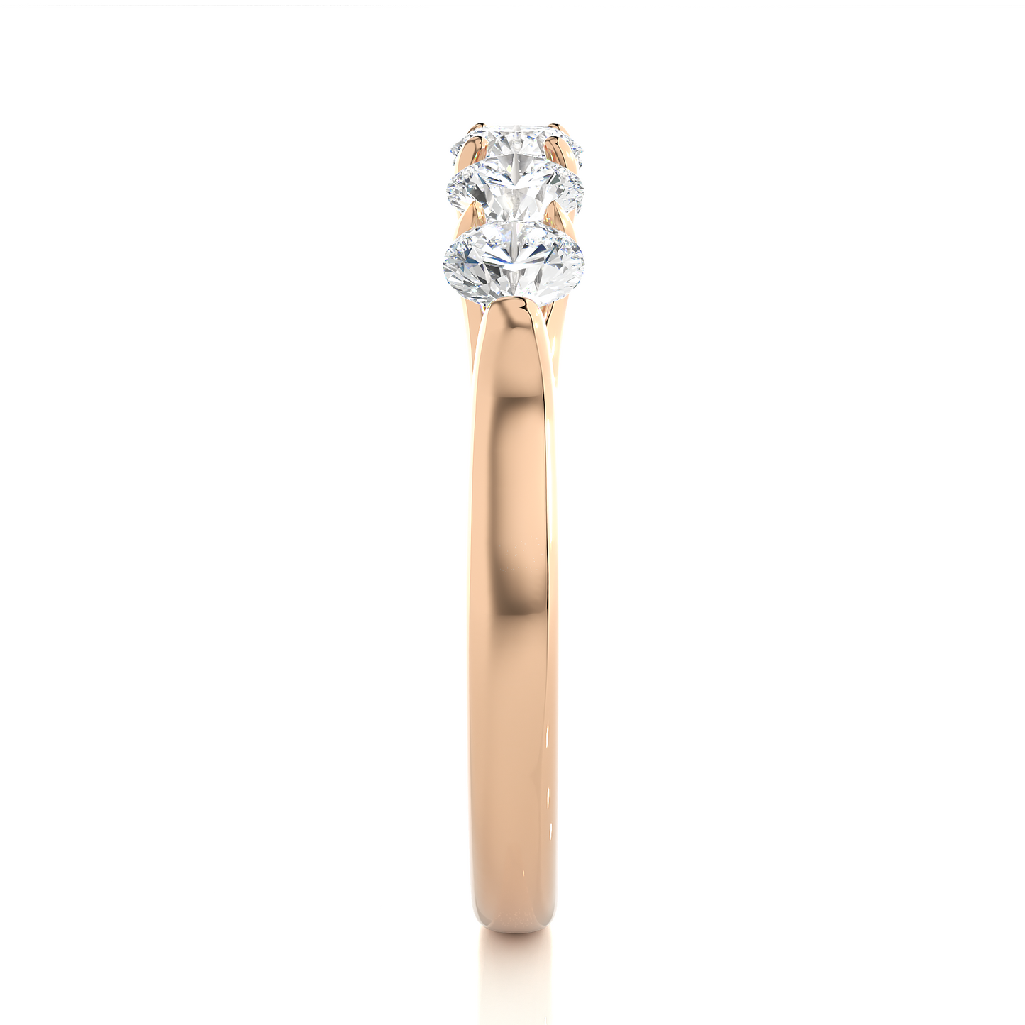 Lab Grown Moissanite Five Stone Wedding Band Ring