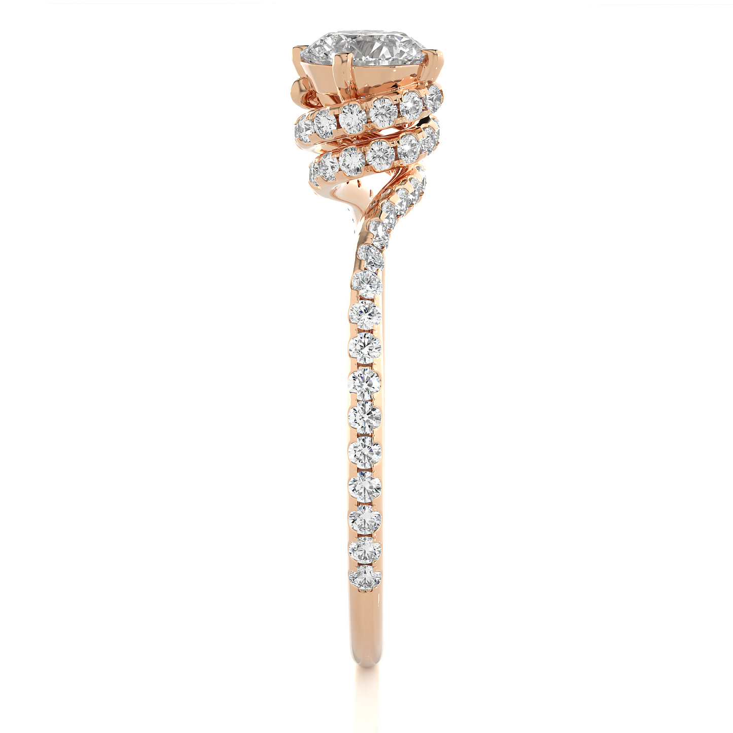 Twisted Infinity Band Moissanite Lab Diamond Engagement Ring