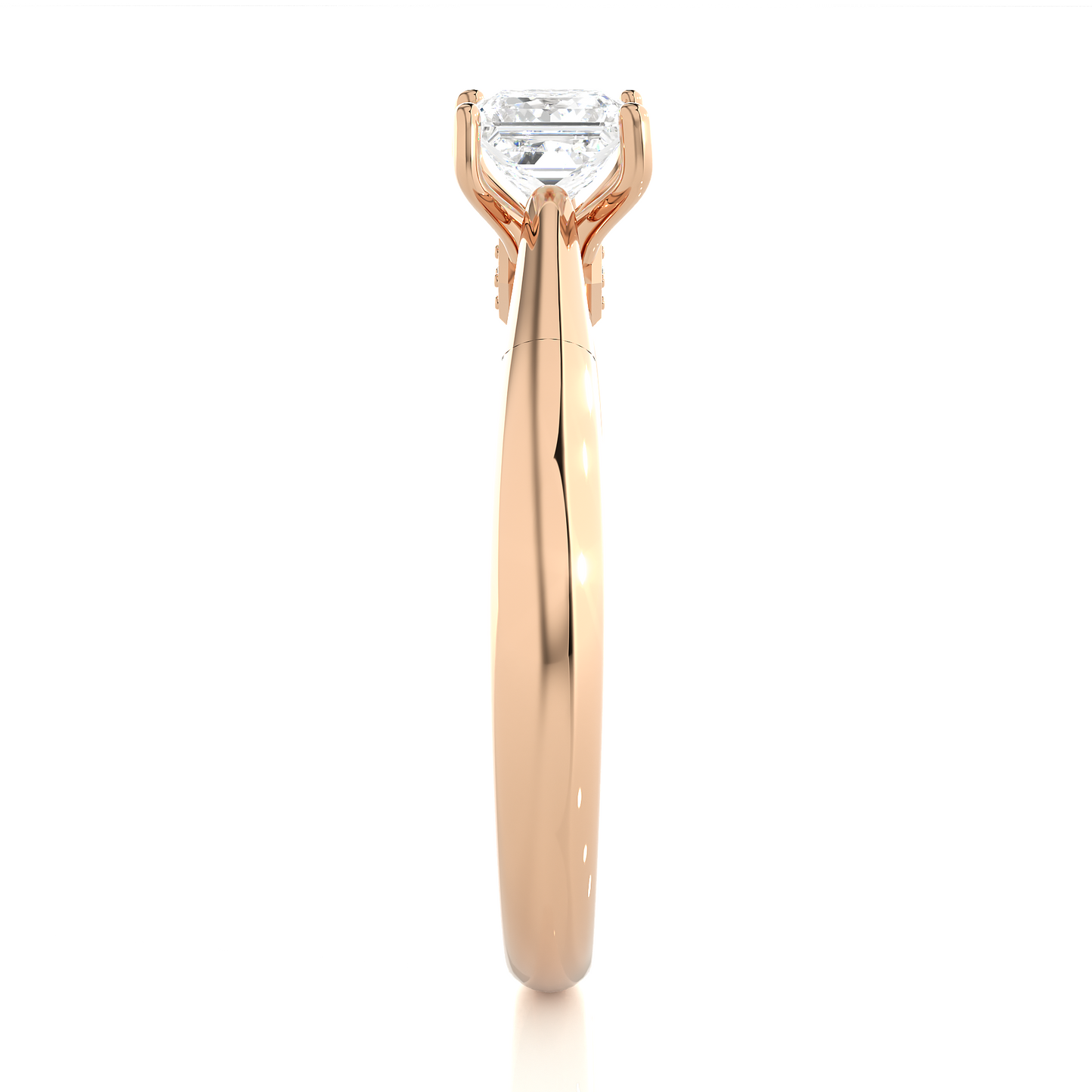 Princess Cut Solitaire Moissanite Lab Diamond Vermeil Ring