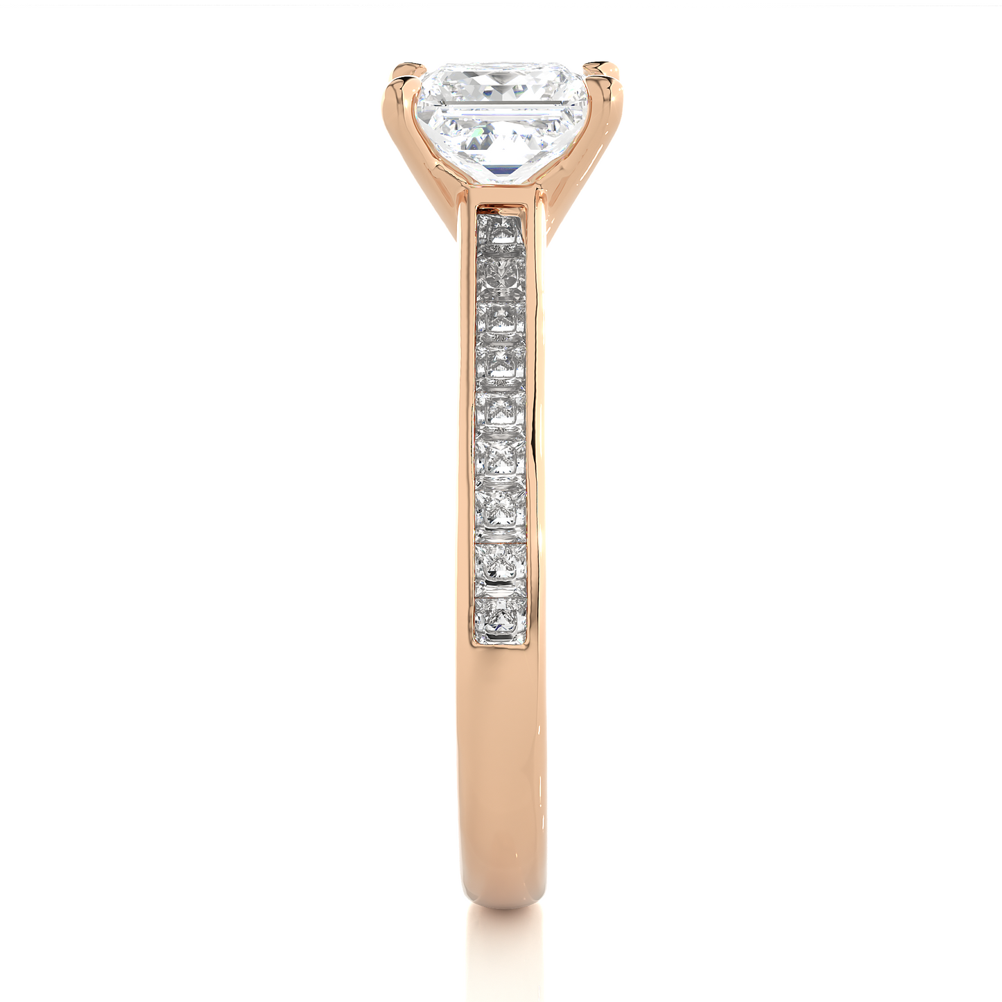 Princess Cut Lab / Moissanite Diamond Engagement Ring