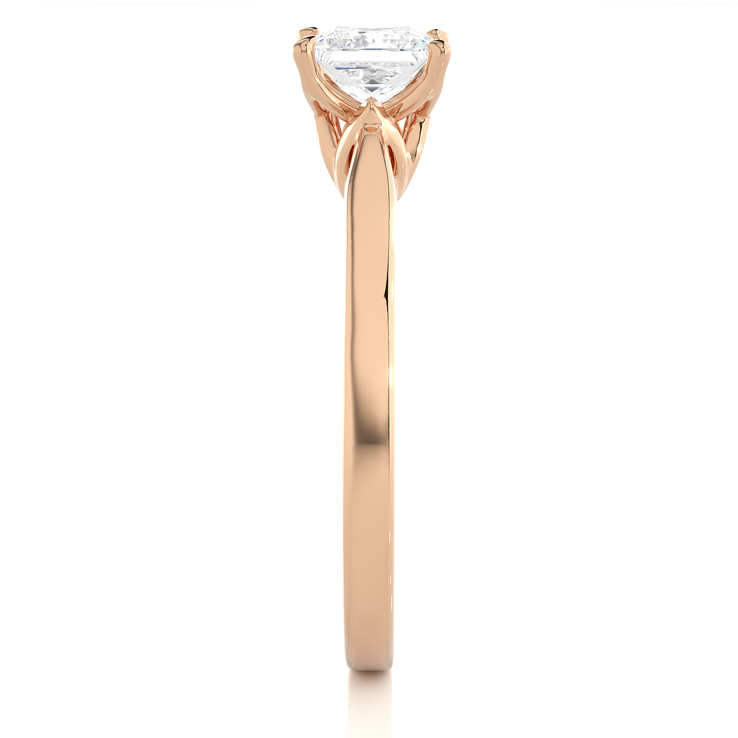 Princess Cut Moissanite Lab Diamond Vermeil Engagement Ring