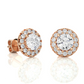 Vermeil Round Halo Moissanite Lab Diamond Stud Earrings
