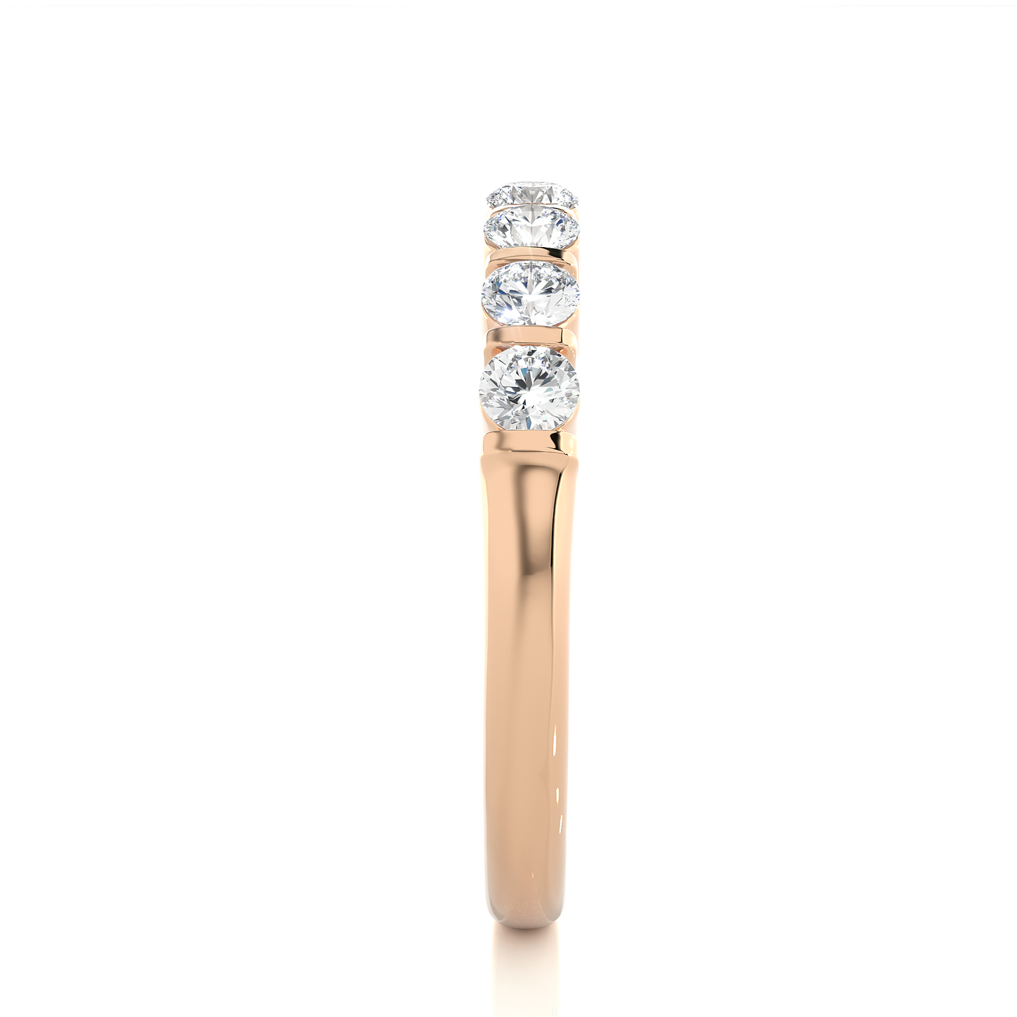 Elegant Half Eternity Moissanite Lab Diamond Wedding Ring