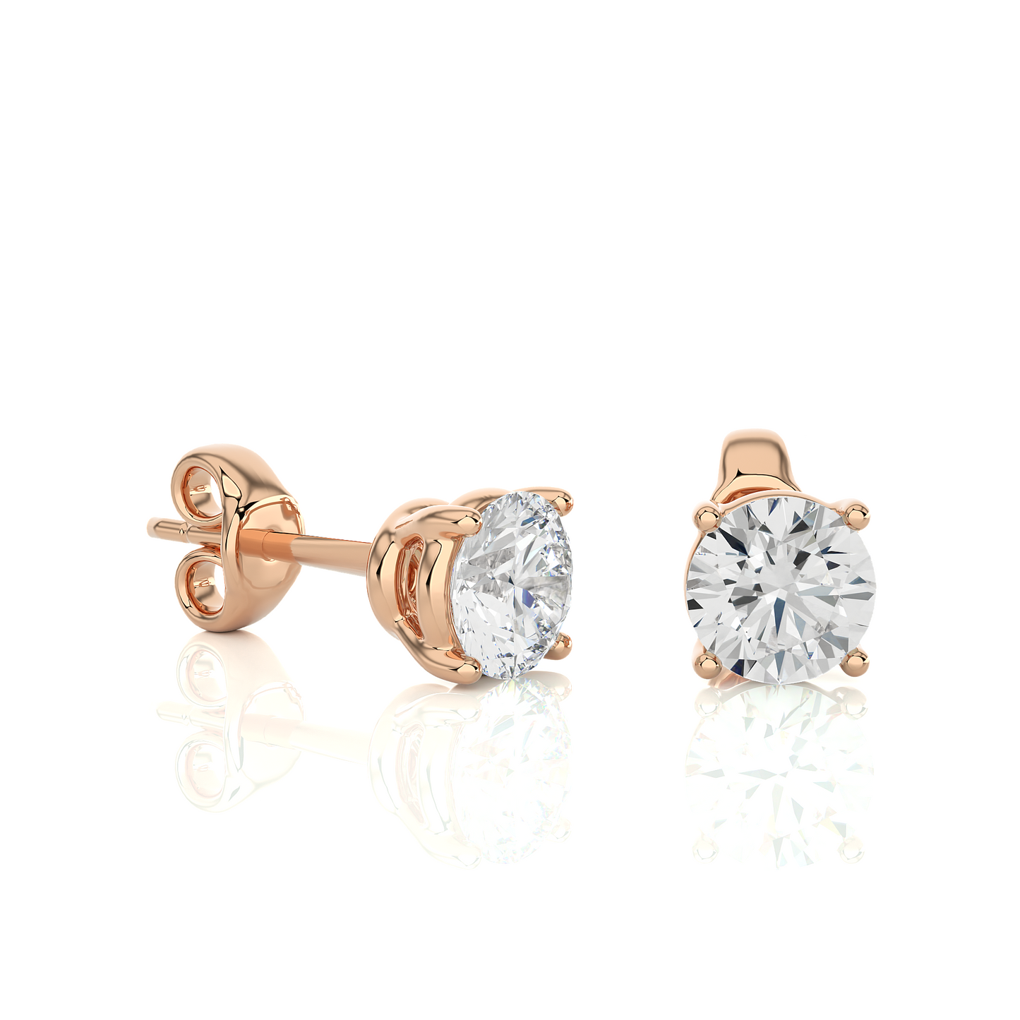 Vermeil Round Lab Moissanite Diamond Earrings