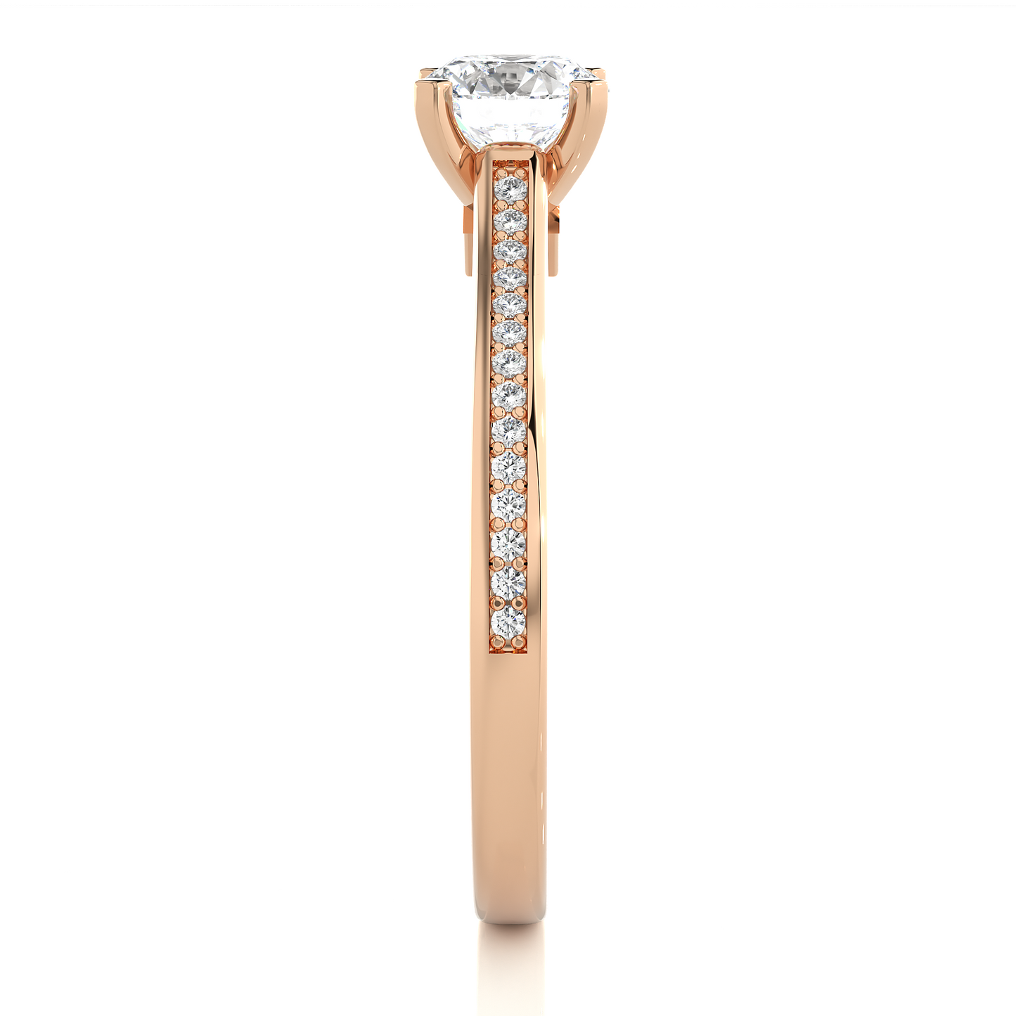 Round Lab Grown & Moissanite Diamond Engagement Ring