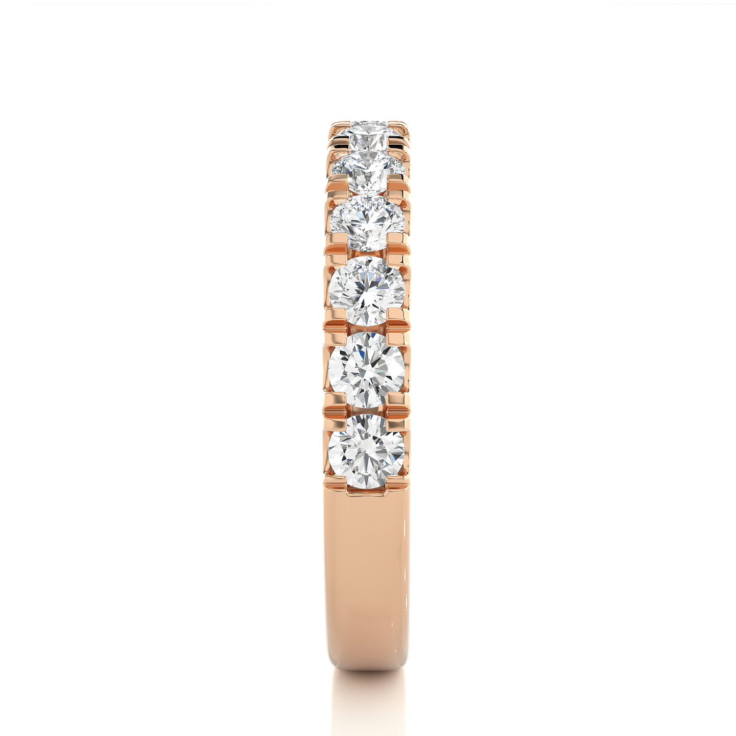 Round Prong Eternity Wedding Band Vermeil Ring