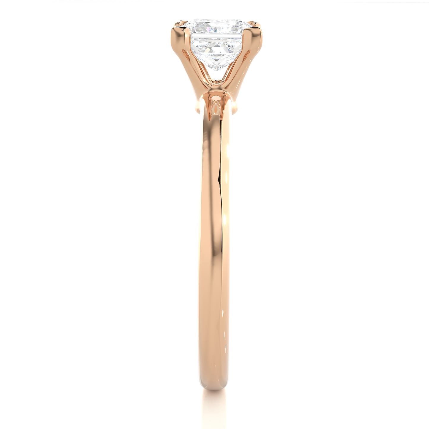 Princess Cut Vermeil Moissanite Lab Diamond Engagement Ring