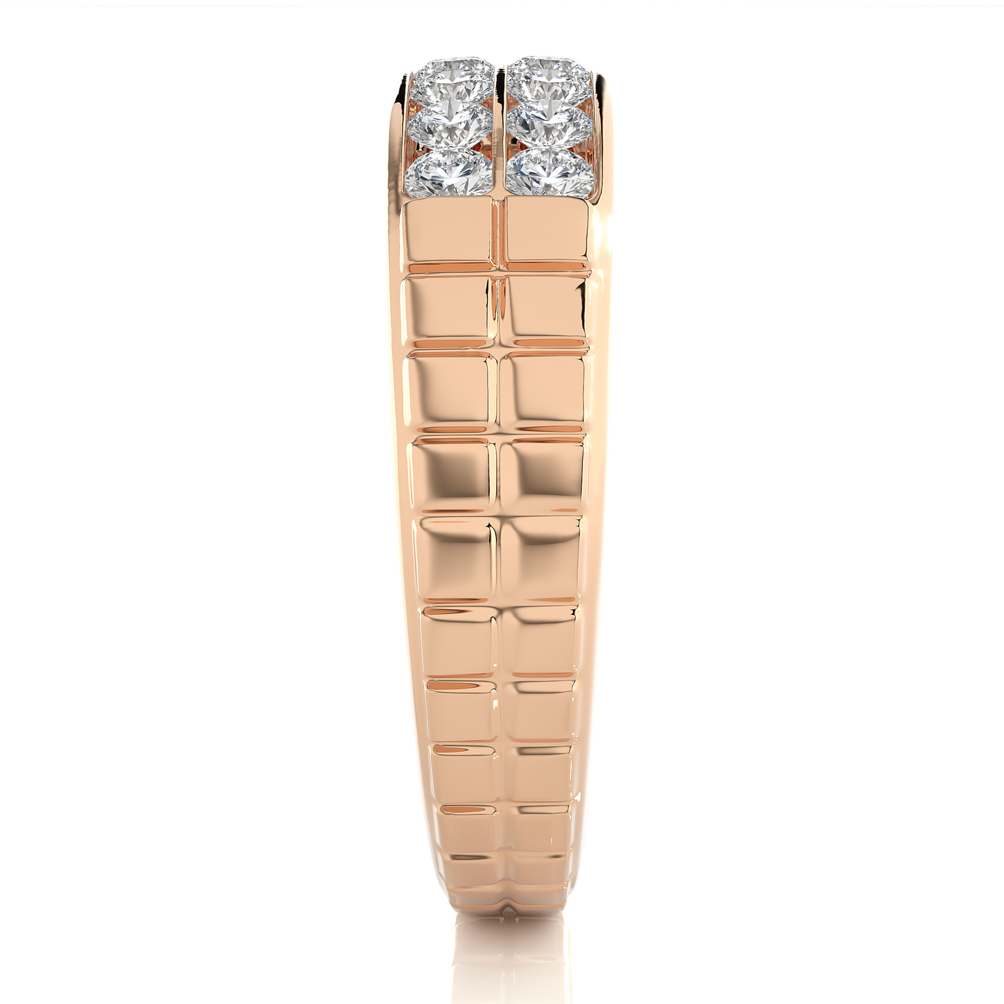 Men’s Lab Diamond Double Row Wedding Band