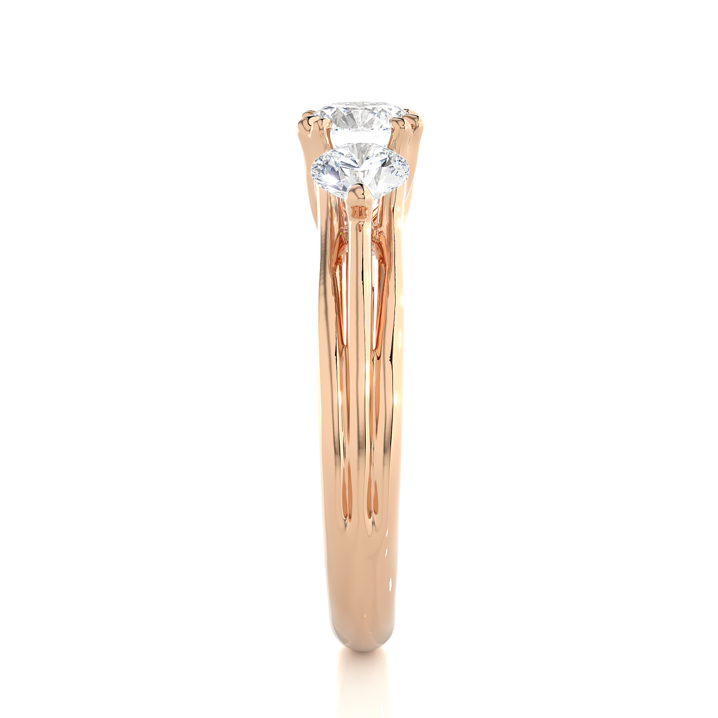 Classic Round Diamond Three Stone Engagement Ring