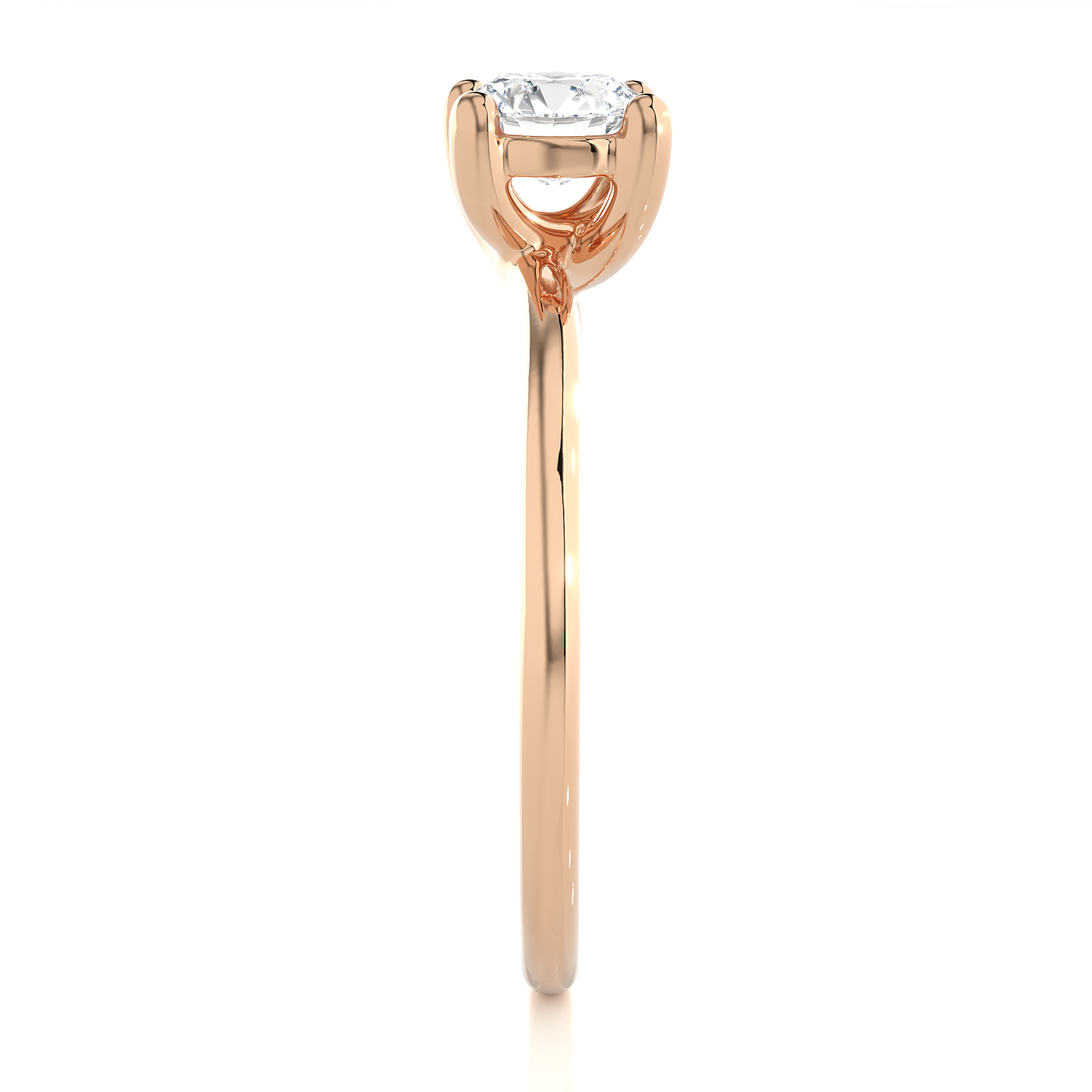 Minimal Vermeil Solitaire Moissanite Lab Diamond Ring