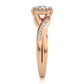 Vermeil Round Moissanite / Lab Grown Diamond Twisted Band Ring