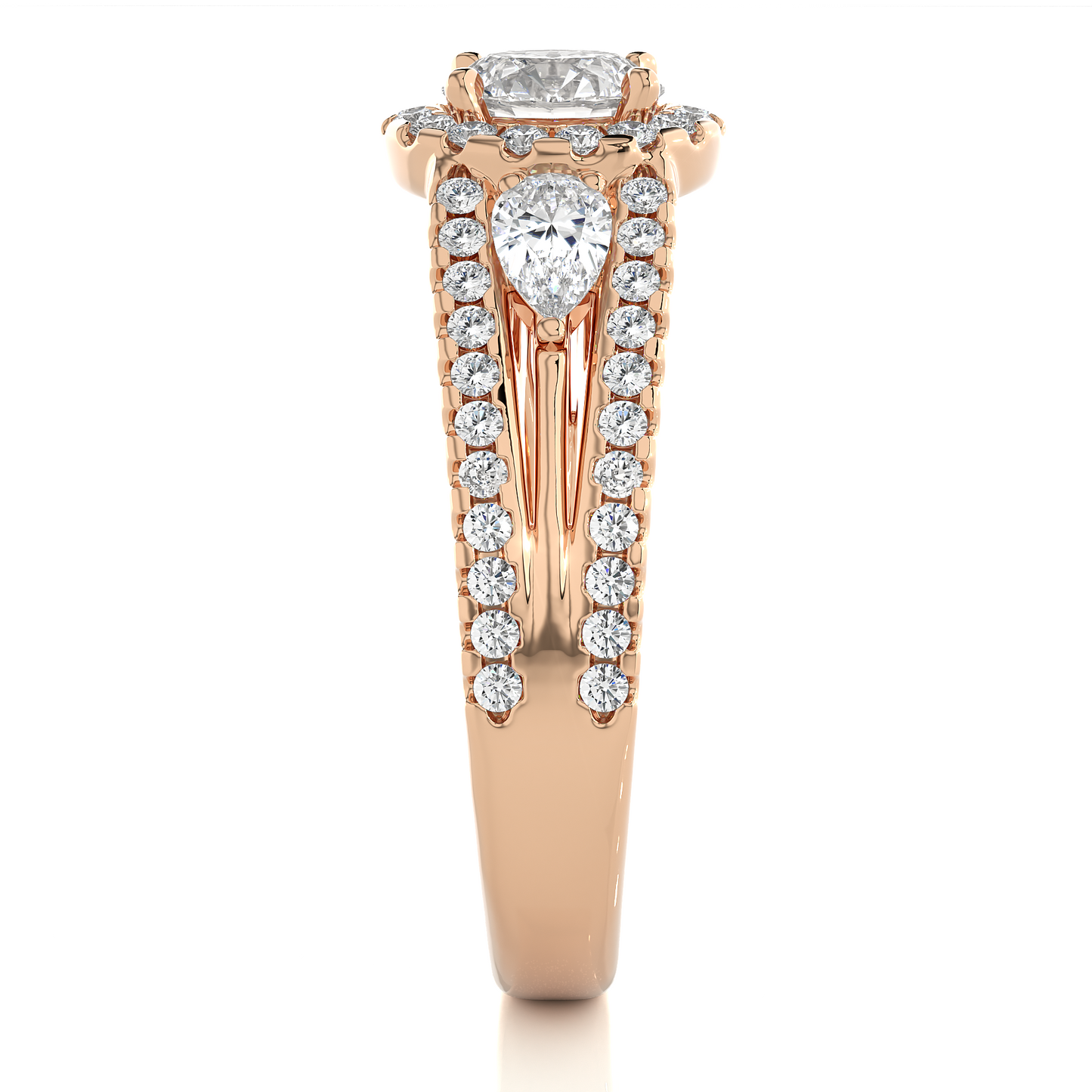Vintage Halo Lab / Moissanite Diamond Engagement Ring