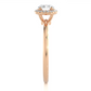 Elegant Halo Moissanite Lab Diamond Vermeil Ring