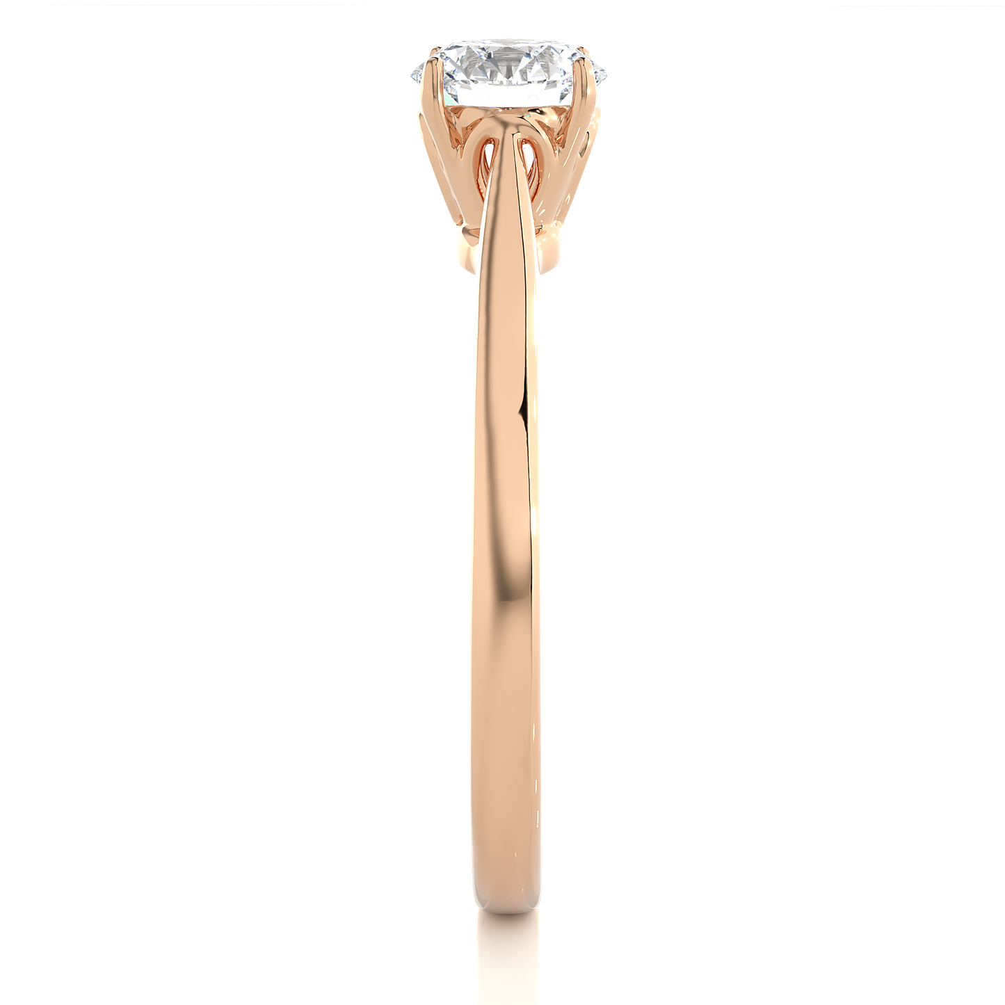 Elegant Vermeil Round Solitaire Moissanite Lab Diamond Ring