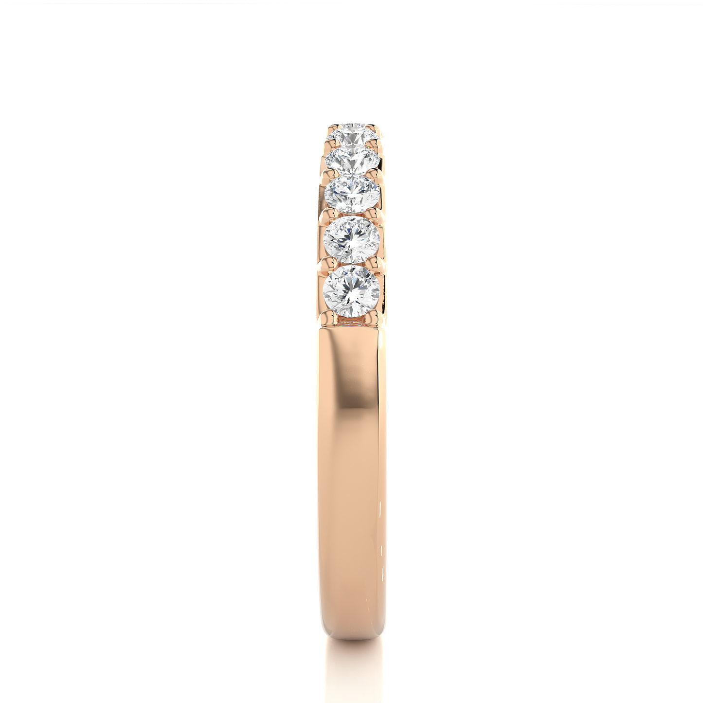 Minimalist Half Eternity Moissanite Lab Diamond Vermeil Ring