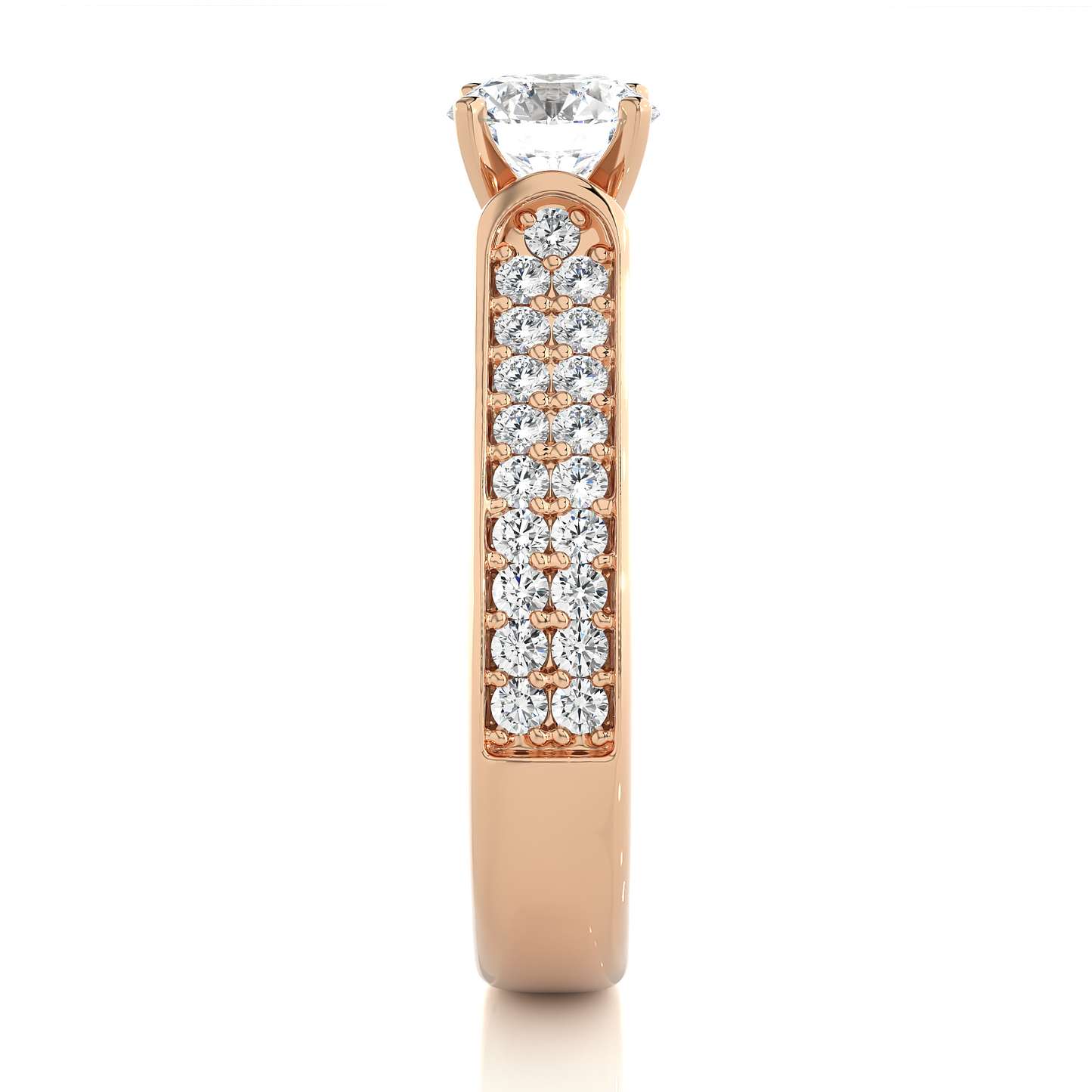 Luxe Sparkle Round Diamond Moissanite Vermeil Ring