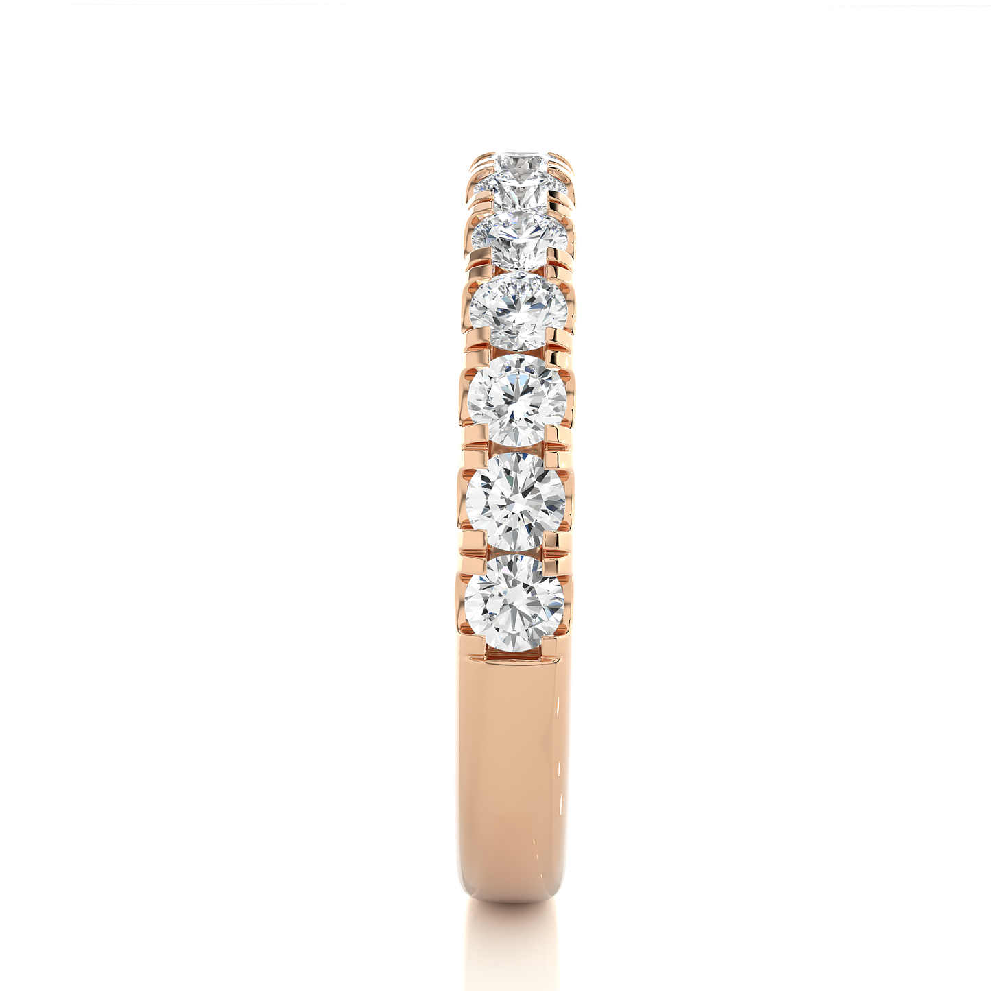 Round Prong Set Eternity Wedding Band Vermeil Ring