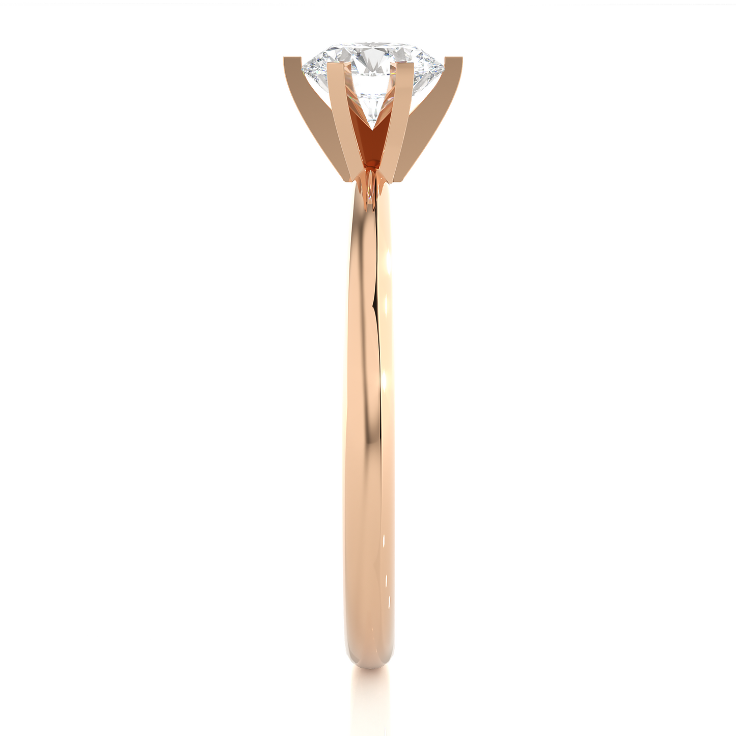 Round Solitaire Vermeil Moissanite Lab Diamond Engagement Ring