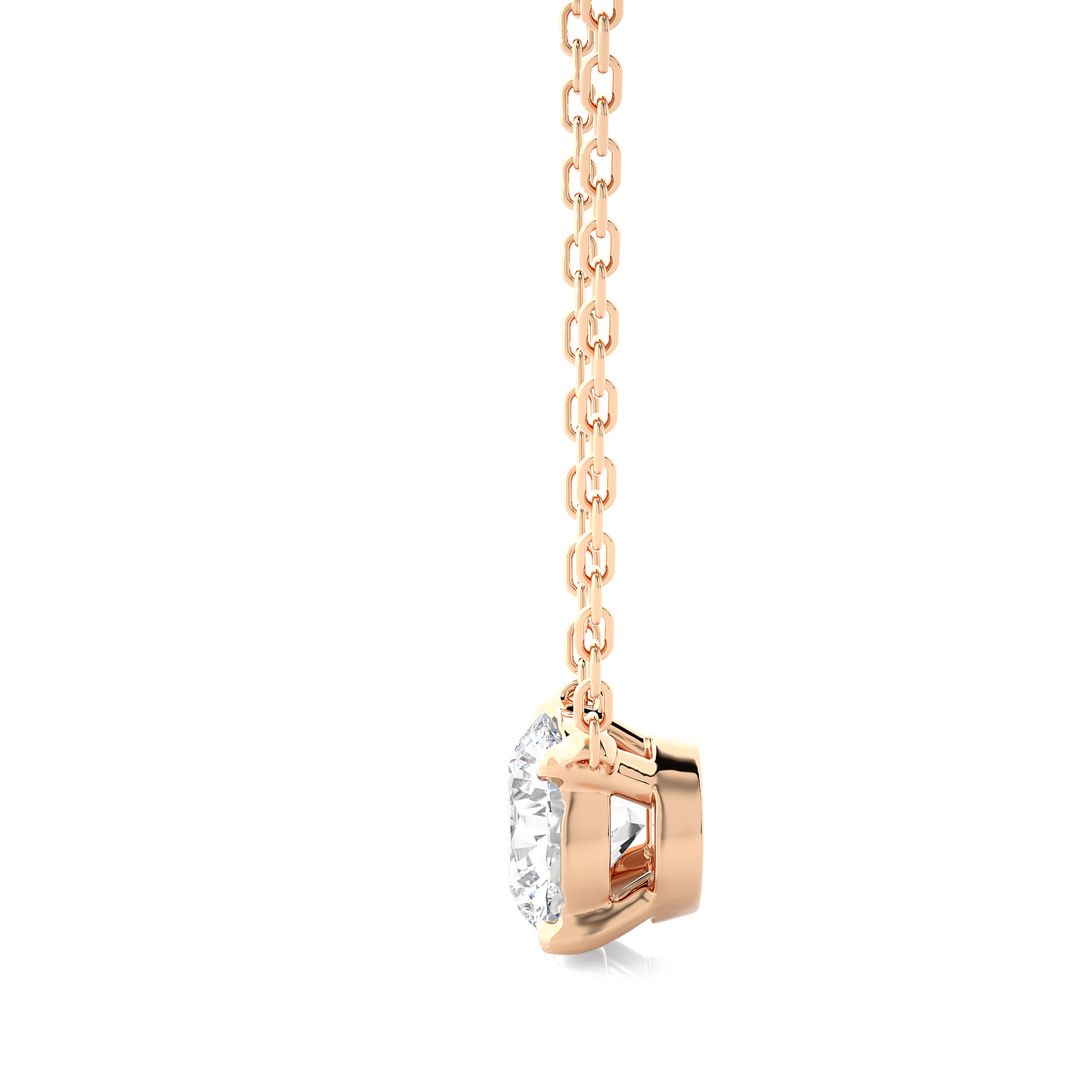 Vermeil Gold Round Moissanite Diamond Solitaire Pendant