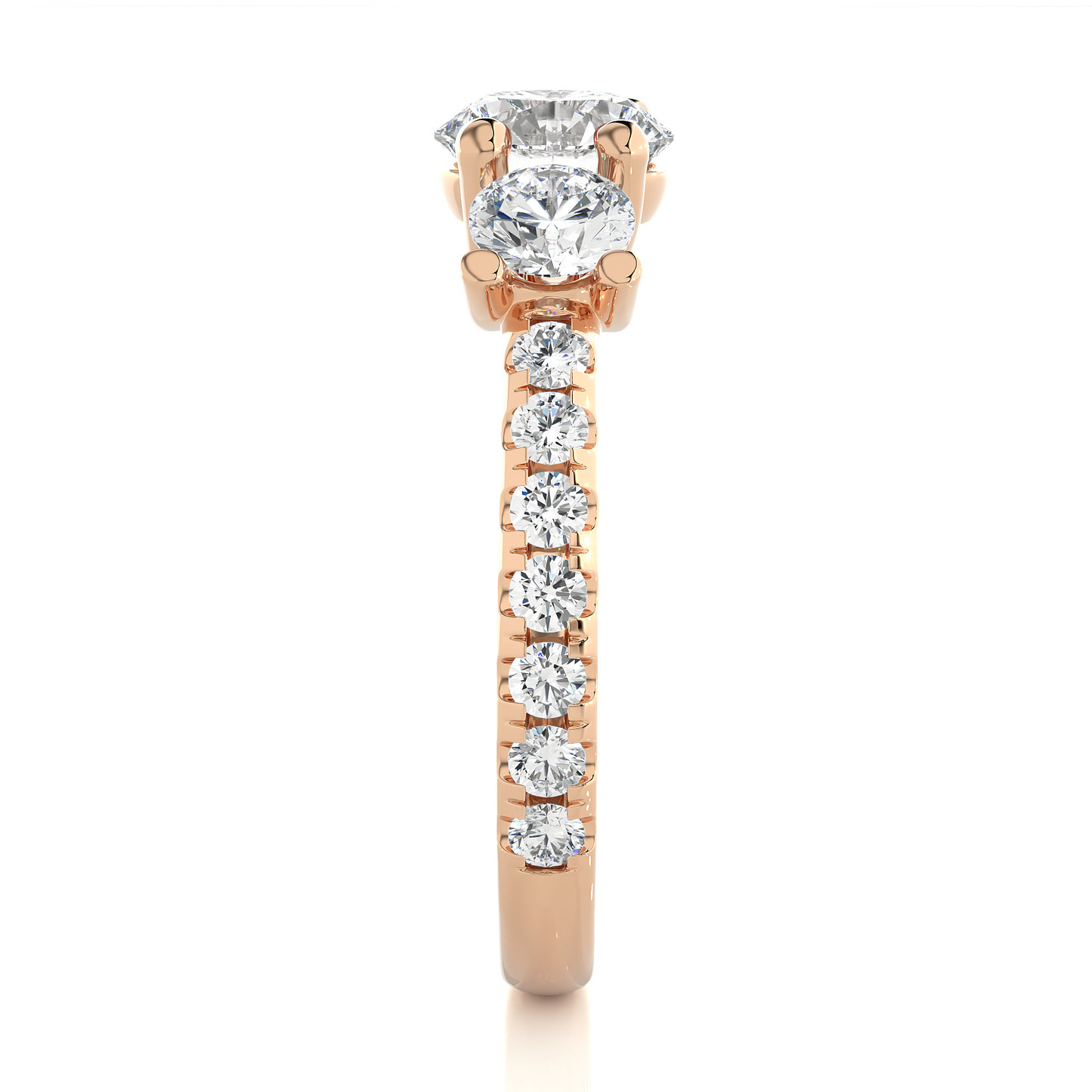 Round Lab Moissanite Diamond Engagement Ring