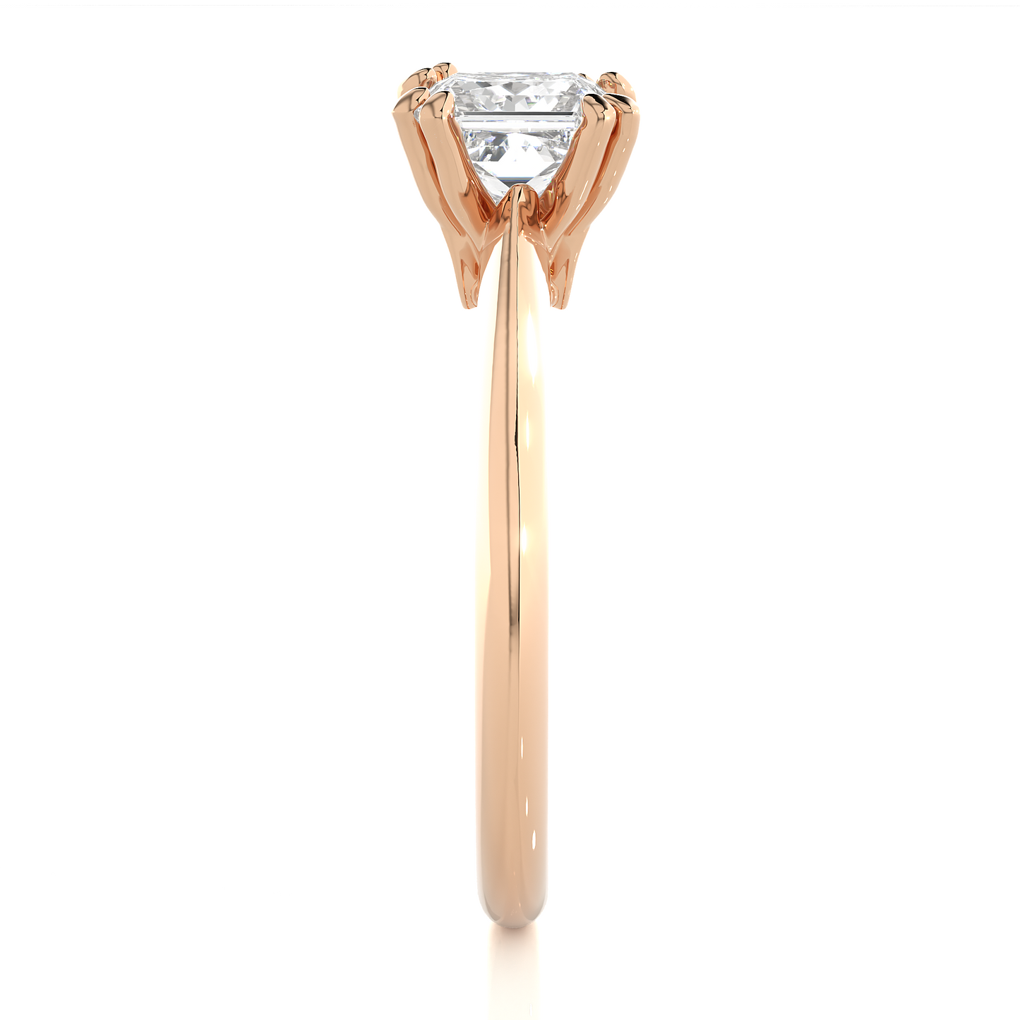 Princess Cut Vermeil Moissanite / Lab Grown Engagement Ring