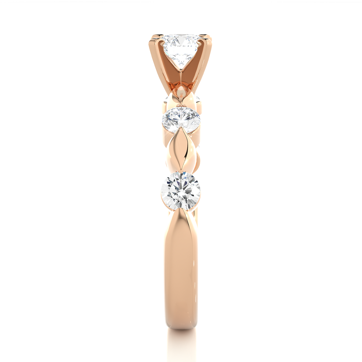 Vermeil Moissanite Lab Diamond Engagement Ring