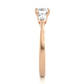 Three Stone Round Lab & Moissanite Diamond Engagement Ring With Pear Side Stones