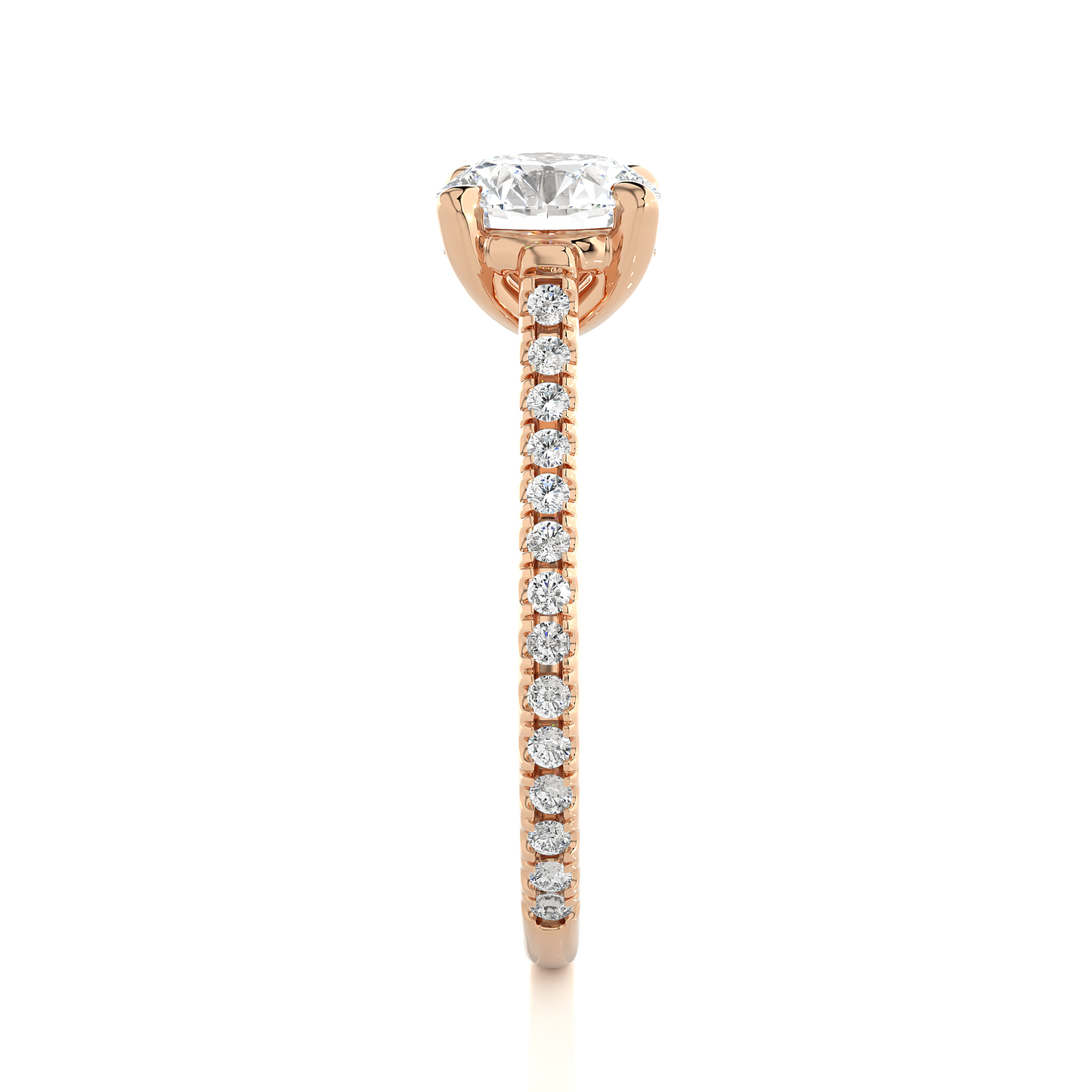 Luxury Solitaire Moissanite Lab Diamond Vermeil Ring