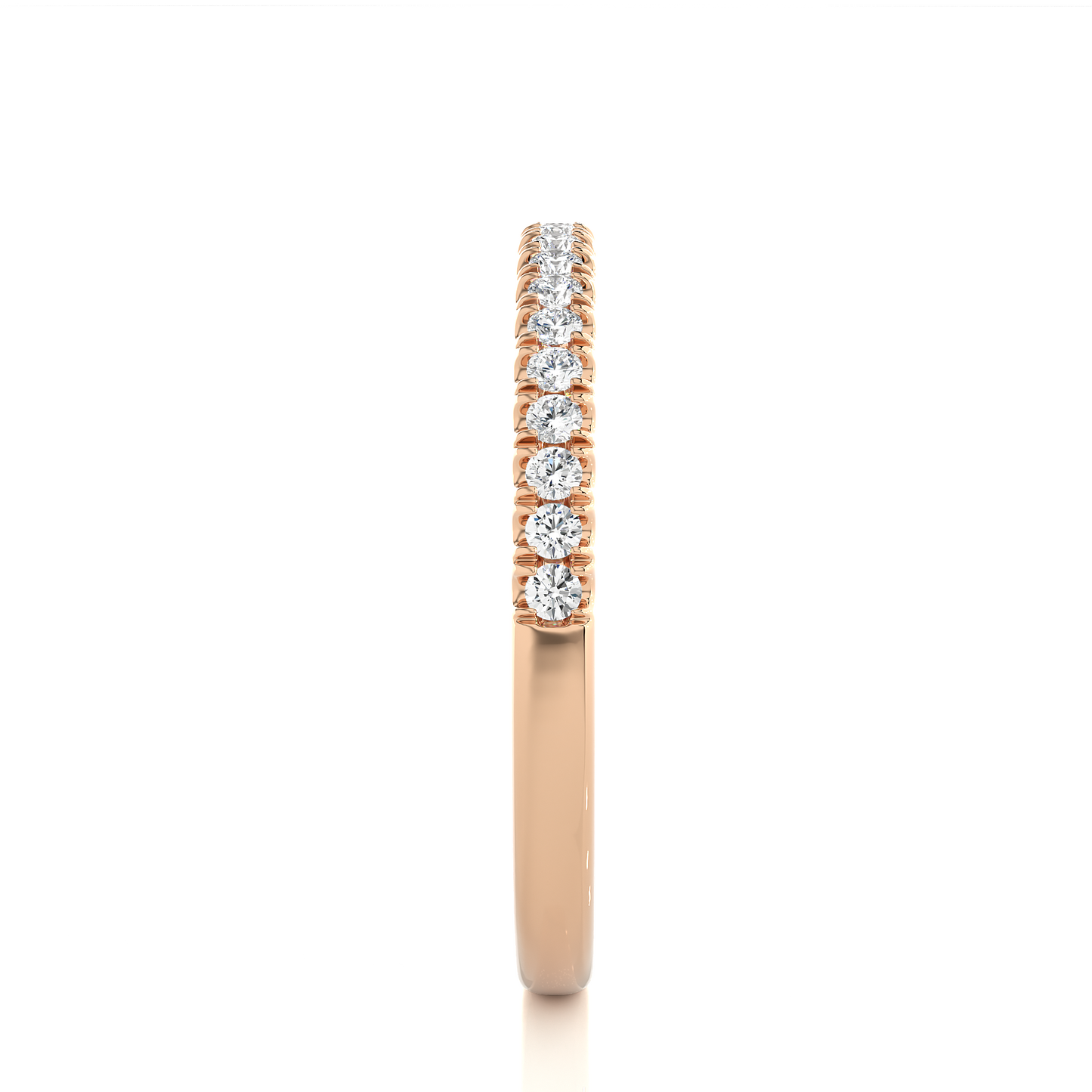 Slim Pavé Moissanite Lab Diamond Vermeil Wedding Ring