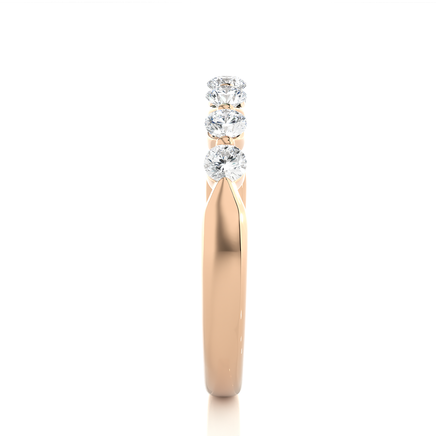 Elegant Round Lab Moissanite Wedding Band Vermeil Ring