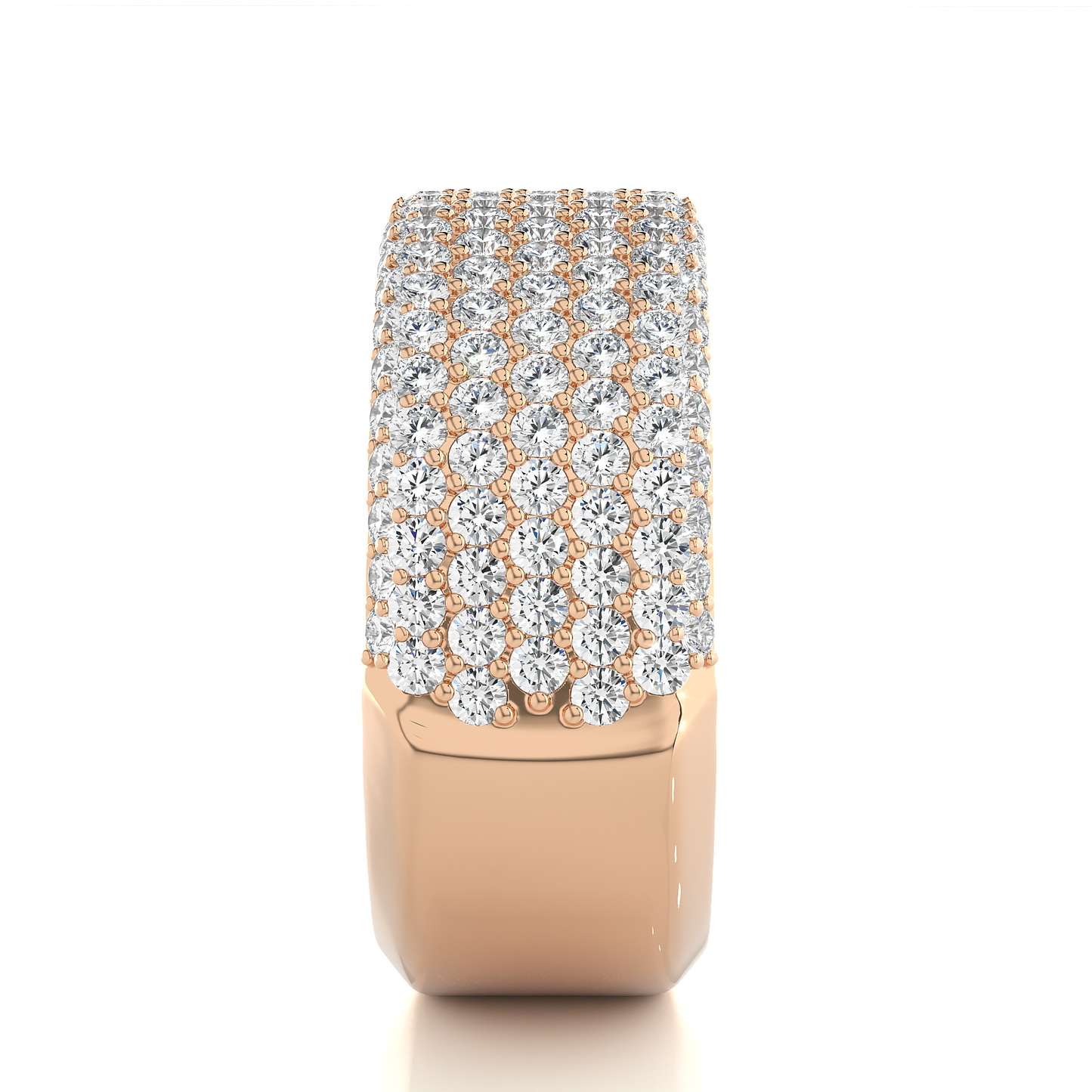 Bold Sparkle Diamond Moissanite Vermeil Wedding Band Ring