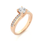 Round Solitaire Split Shank Moissanite Lab Diamond Vermeil Ring