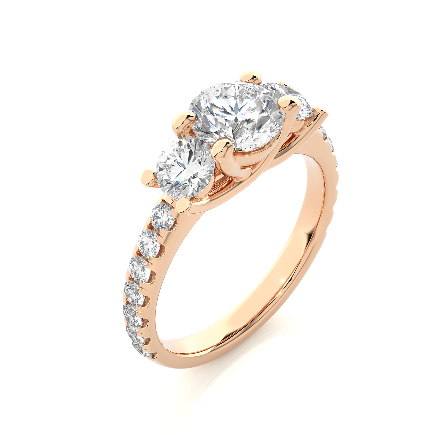Round Lab Moissanite Diamond Engagement Ring