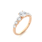 Vermeil Round Moissanite Diamond Five Stone Ring